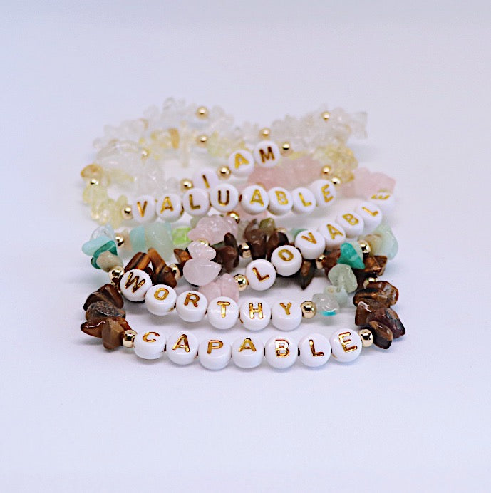I Am Affirmation Bracelet Stacking Set