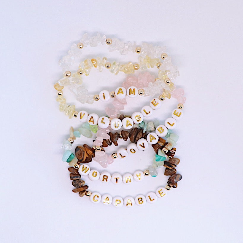 I Am Affirmation Bracelet Stacking Set