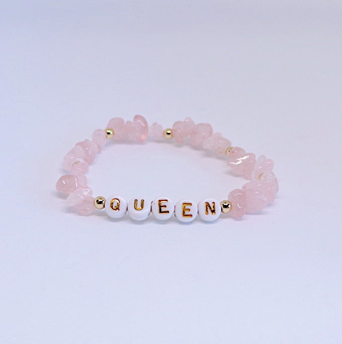 Tiger Eye & Rose Quartz King & Queen Bracelet Set of 2