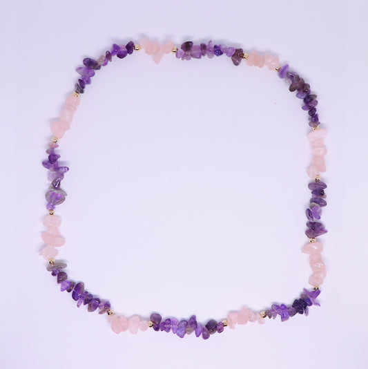 Rose Quartz & Amethyst Loving Harmony Necklace