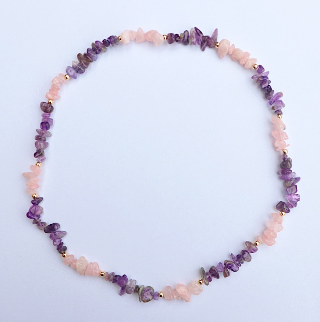 Rose Quartz & Amethyst Loving Harmony Necklace