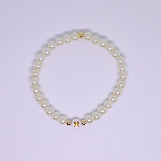 Pearl Initial Bracelet