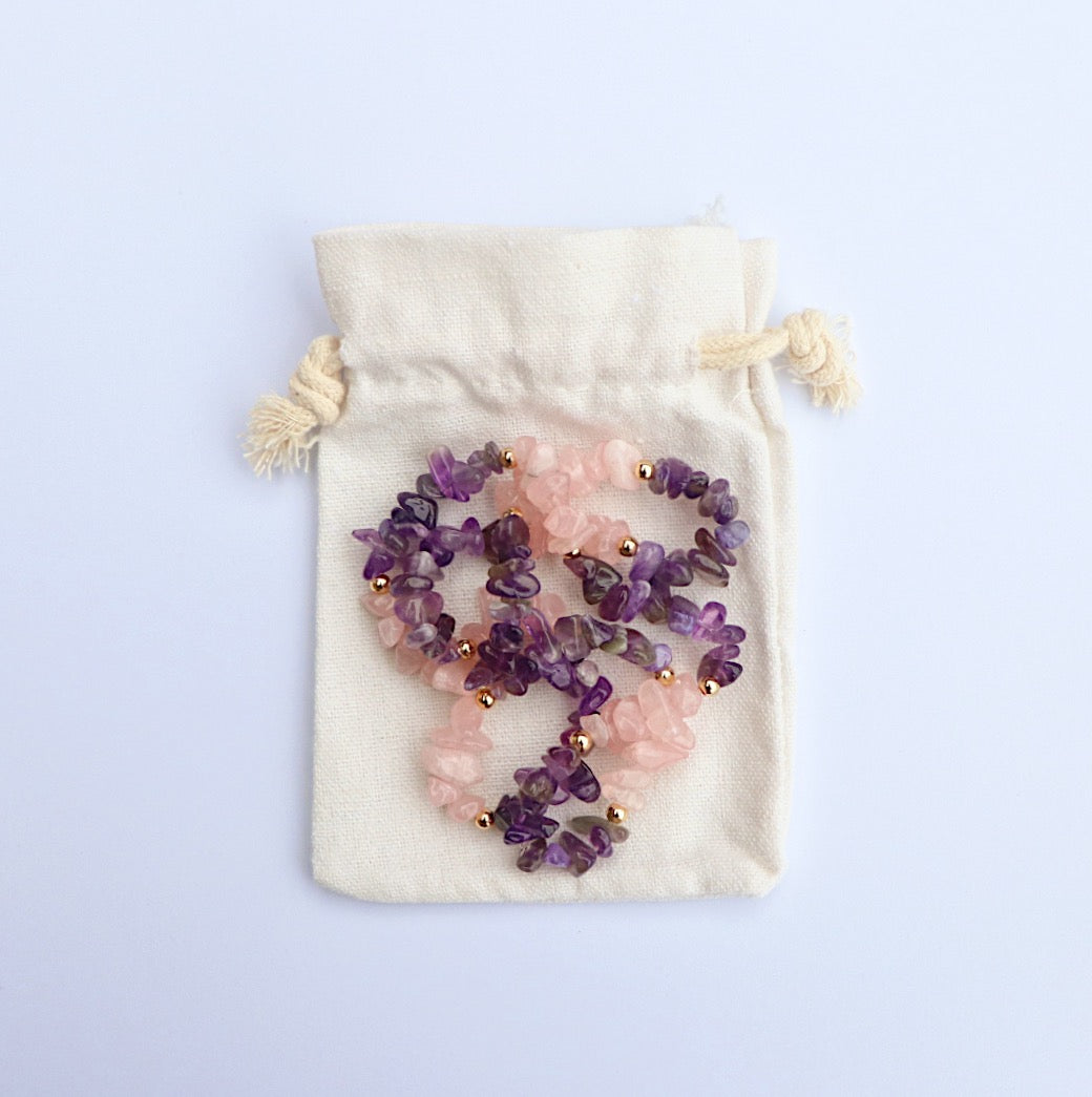 Rose Quartz & Amethyst Loving Harmony Necklace